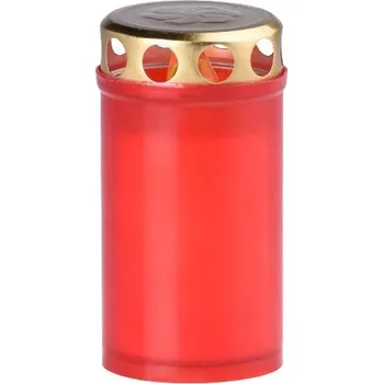 Svíčka Hřbitovní LED 58x115 plechové víčko červená, svítí 60 dní