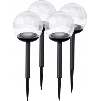 Venkovní osvětlení 4 x SOLÁRNÍ ZAHRADNÍ LAMPA KOULE LED PRŮHLEDNÁ AUTOMATICKÁ