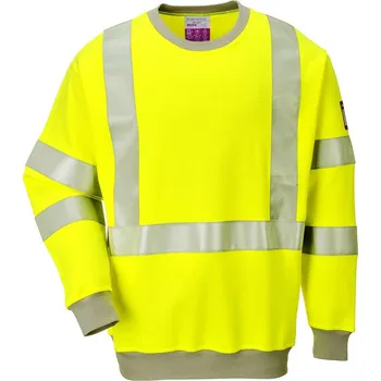 pracovní mikina PORTWEST Mikina Flame Resistant Anti-Static Hi-Vis FR72, reflexní POR-FR72YERS S Žlutá