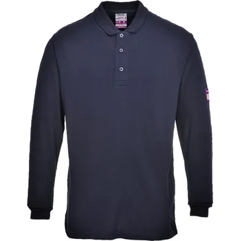 Pánské tričko PORTWEST Polokošile Flame Resistant Anti-Static FR10, dlouhý rukáv POR-FR10NARS S Navy