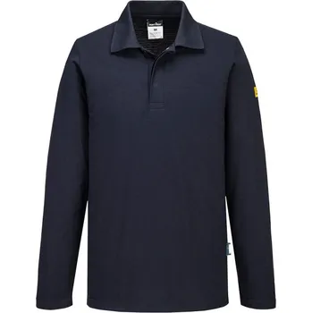 Pánské oblečení PORTWEST Polokošile AS23 Anti-Static ESD Polo, krátký rukáv POR-AS23NVRXS Navy XS