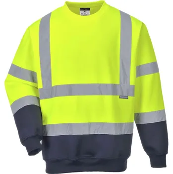 pracovní mikina PORTWEST Mikina HiVis dvoubarevná B306, reflexní POR-B306YNRXXL 2XL Žlutá/navy