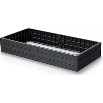 Vyvýšený záhon Černý vyvýšený stohovatelný záhon GH68 - 149,2 x 75,6 x 25 cm