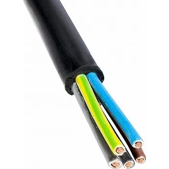 elektrický kabel Zemní kabel černý YKY 5x6 NKT - 1 m