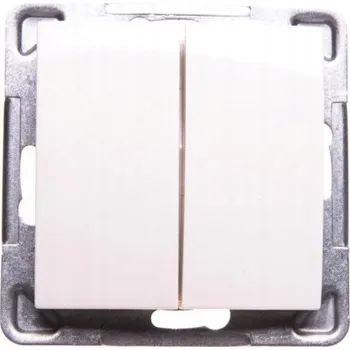 vypínač Dvojitý vypínač pod omítku Ospel, béžové odstíny ŁP-2Y/m/27