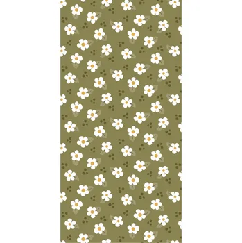 prostírání Ib Laursen Papírové ubrousky Flowers / Green – 16 ks