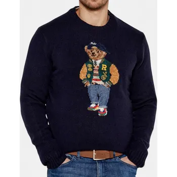 Pánský svetr Unisex vlněný svetr Ralph Lauren - Velikost S, Barva Modrá 56572 710946138001