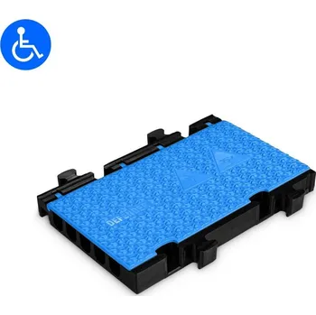 kabelová chránička Černo-modrý plastový modulární kabelový most s víkem DEFENDER MIDI 5 2D HV - 50 x 32,5 x 5,4 cm