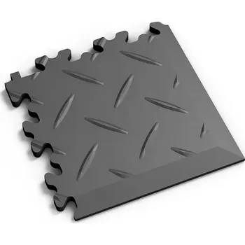 vinylová podlaha Grafitový plastový PVC rohový nájezd Fortelock Industry ECO Premium 2016 (diamant) - 14 x 14 x 0,7 cm