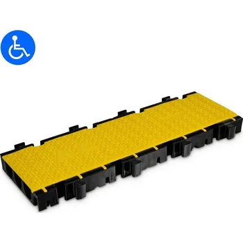 kabelová chránička Černo-žlutý plastový modulární kabelový most s víkem DEFENDER 3 2D M - Prostřední díl