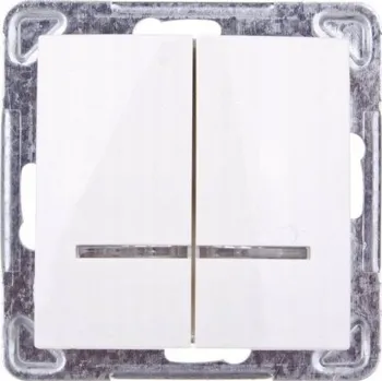 vypínač Dvojitý vypínač pod omítku Ospel ŁP-2YS/M/27 ecru (krémová)