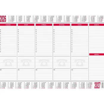 Kalendář BOBO Plánovací podložka A2 30 listů 2026/27