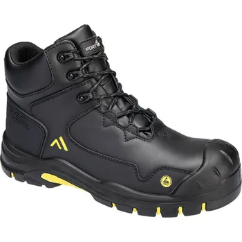Pracovní obuv PORTWEST Obuv Apex Mid Boot S3S ESD HRO SR SC FO FC18, kotník s kompozitní špicí a stélkou POR-FC18BKY35 35 Černá/žlutá