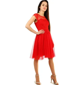 Dámské šaty TopMode Společenské krajkové šaty s tylovou sukní 418738