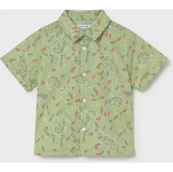 Chlapecká košile Dětská bavlněná košile Mayoral 1114.3F.Baby.PPY2 zelená 78X, vel. 104