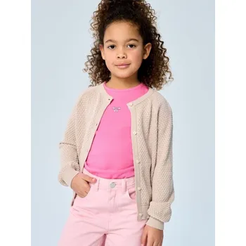Dívčí svetr Sinsay - Bavlněný svetr se zapínáním na knoflíky - béžová - 681DY-80X - 681DY-80X-104
