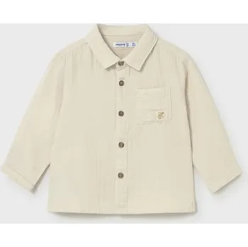 Chlapecká košile Dětská bavlněná košile Mayoral 1119.3C.Baby.PPY2 béžová 08X, vel. 104