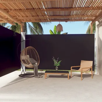 Markýza Zatahovací boční markýza černá 200 x 600 cm - 8720286770696