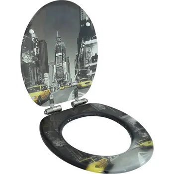 WC sedátko WC sedátko s funkcí pomalého sklápění MDF motiv New Yorku - 8718475722847