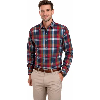 Pánská košile Pánská košile červená kostka vz.č.1, ❗Objednávejte raději o číslo větší❗ Velikost: L