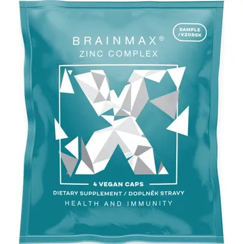 BrainMax Zinc Complex, Zinek, Selen, Měď a Kurkuma, 4 rostlinné kapsle, VZOREK Doplněk stravy