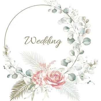 Papírový kapesník Pol-Mak Ubrousky MAKI L (20ks) Wedding Eucaliptus abd Roses Wreath 615783