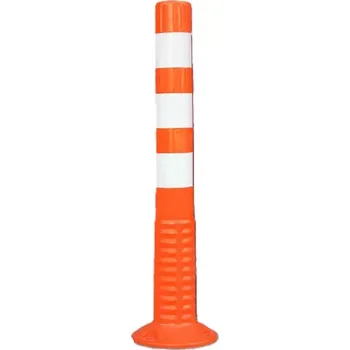 Plotový sloupek Červený plastový elastický parkovací sloupek - 8,1 x 30 cm