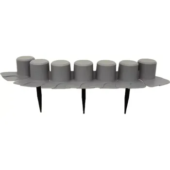 Zahradní obrubník Šedý plastový zahradní obrubník GC70 - 405 x 6 cm