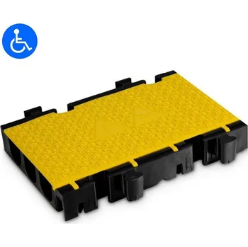 kabelová chránička Černo-žlutý plastový kabelový most s víkem DEFENDER 3 2D HV - 50 x 39,5 x 7,3 cm