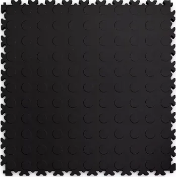 vinylová podlaha Černá plastová PVC zátěžová dlažba Fortelock Industry ECO Premium 2040 (penízky) - 51 x 51 x 0,7 cm