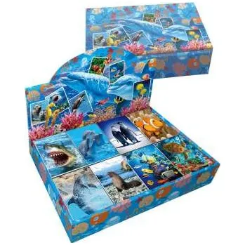 Poznámkový blok Donau 3D čistý - 40 listů, mix motivů mořských živočichů