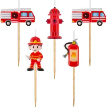 Dortová svíčka Sada dortových svíček - Hasiči