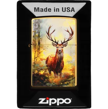 Zapalovač Benzínový Zapalovač Zippo Watercolor Deer Design 60007254 Zlatá kolekce