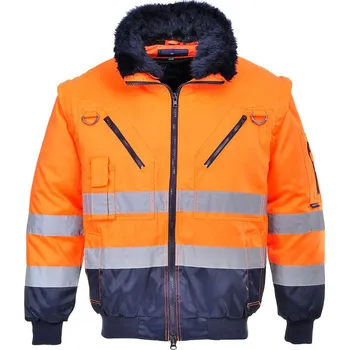 pracovní bunda PORTWEST Bunda HI-Vis 3v1 PJ50, reflexní, zateplená POR-PJ50ONRL L Oranžová/navy