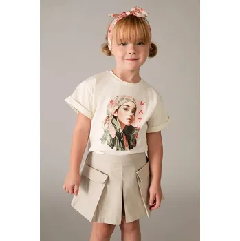 Dívčí oblečení Dětská kalhotová sukně Mayoral 3908.6G.Mini.PPY2 béžová 08X, vel. 98