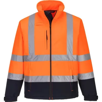 pracovní bunda PORTWEST Bunda S425 Hi-Vis Contrast, zateplená, softshellová POR-S425ONRS S Oranžová/navy
