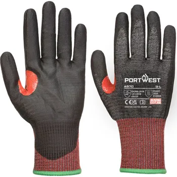 Pracovní rukavice PORTWEST Rukavice A670 - CT200 AHR13PU, neprořezné POR-A670K8RXXL 2XL Černá