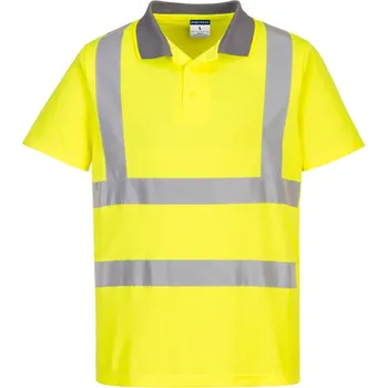 Pánské tričko PORTWEST Polokošile EC10 Eco Hi-Vis S/S Polo, krátký rukáv, reflexní POR-EC10YERM M Žlutá