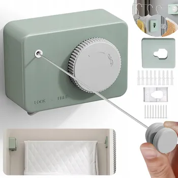 Sušák na prádlo VYSOUVACÍ SUŠÁK NA PRÁDLO, ŠŇŮRA NA PRÁDLO, VYSOKÁ NOSNOST, ODOLNÝ, 4,2 M