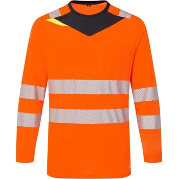pracovní tričko PORTWEST Tričko DX416 Hi-Vis, dlouhý rukáv, vystražné POR-DX416OBRXXXL 3XL Oranžová/černá