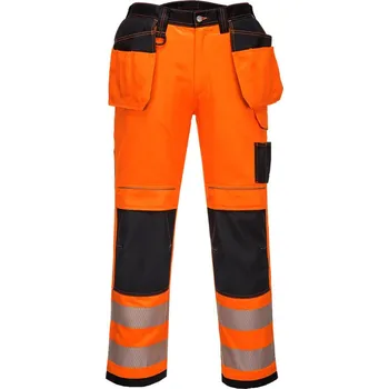 montérky PORTWEST Kalhoty HiVis PW3 Holster T501 do pasu, reflexní POR-T501OBS40 40 Oranžová/černá Zkrácené na výšku 173 cm
