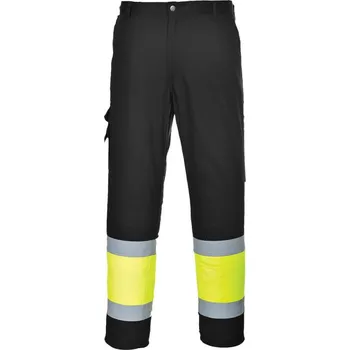 Pánské kalhoty PORTWEST Kalhoty Combat Hi-Vis E049, do pasu, reflexní POR-E049YBRS S Žlutá/černá