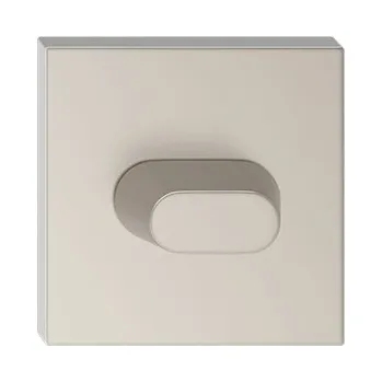 Dveřní kování Interiérová klika Metal-Bud Krátká, Čtvercová rozeta, Štít s WC zámkem