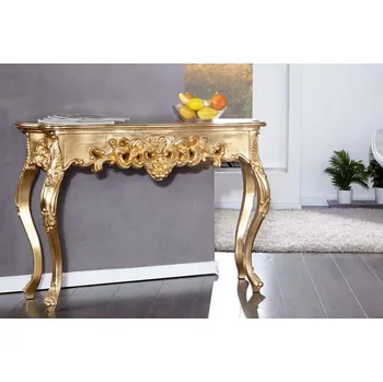 Konzolový stolek Barokní konzolový stolek 110 cm Venice zlatý