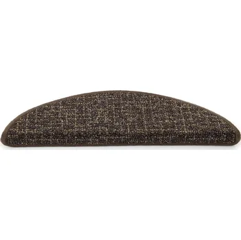 Nášlap na schod Flomat Hnědý kobercový půlkruhový nášlap na schody Imola - 17 x 56 cm