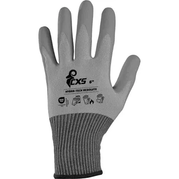 Pracovní rukavice CXS Rukavice HYBRA-TECH RESOLUTE, máčená v latexu s pískovou úpravou, blistr, vel. 06