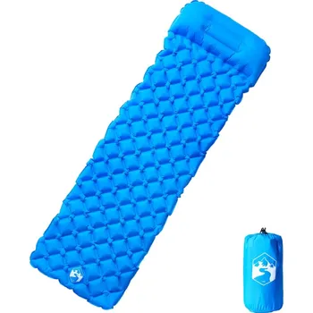 Karimatka Nafukovací kempingová matrace s polštářem pro 1 osobu modrá - 8721102390920