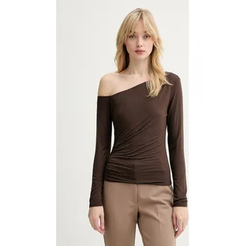 Pánská móda Tričko s dlouhým rukávem Guess KASSADEE W6RP02.KC1J2 hnědá 89X, vel. XL