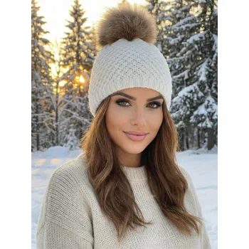 Čepice Dámská pletená čepice IDA bílá, VELIKOST UNI