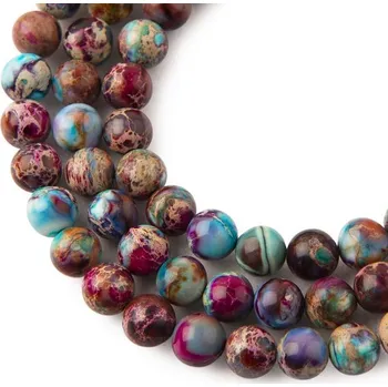 Dětské navlékací korálky Korálky z minerálu Jaspis imperial modro-fialový 8 mm